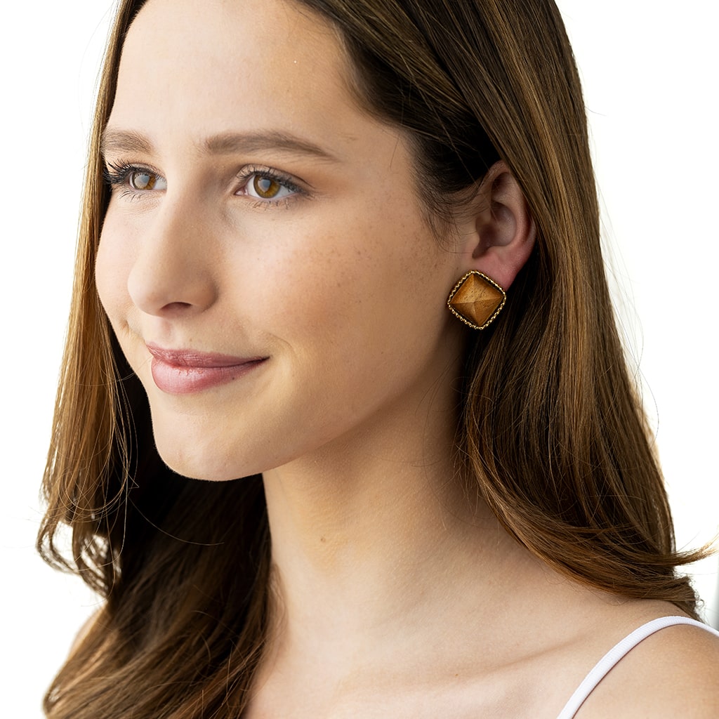 Blandine Clip Earrings - Teak | Capucine De Wulf – Juliska