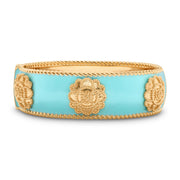 Gold and turquoise hinged cuff.