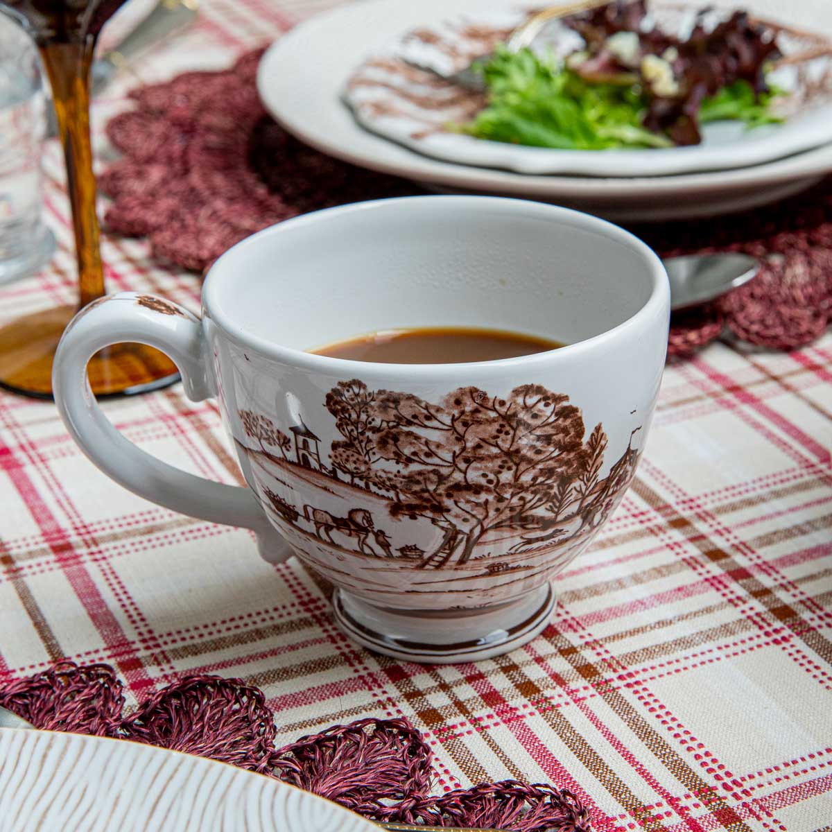 Country Estate Harvest Breakfast Cup - Sepia, lifestyle setting