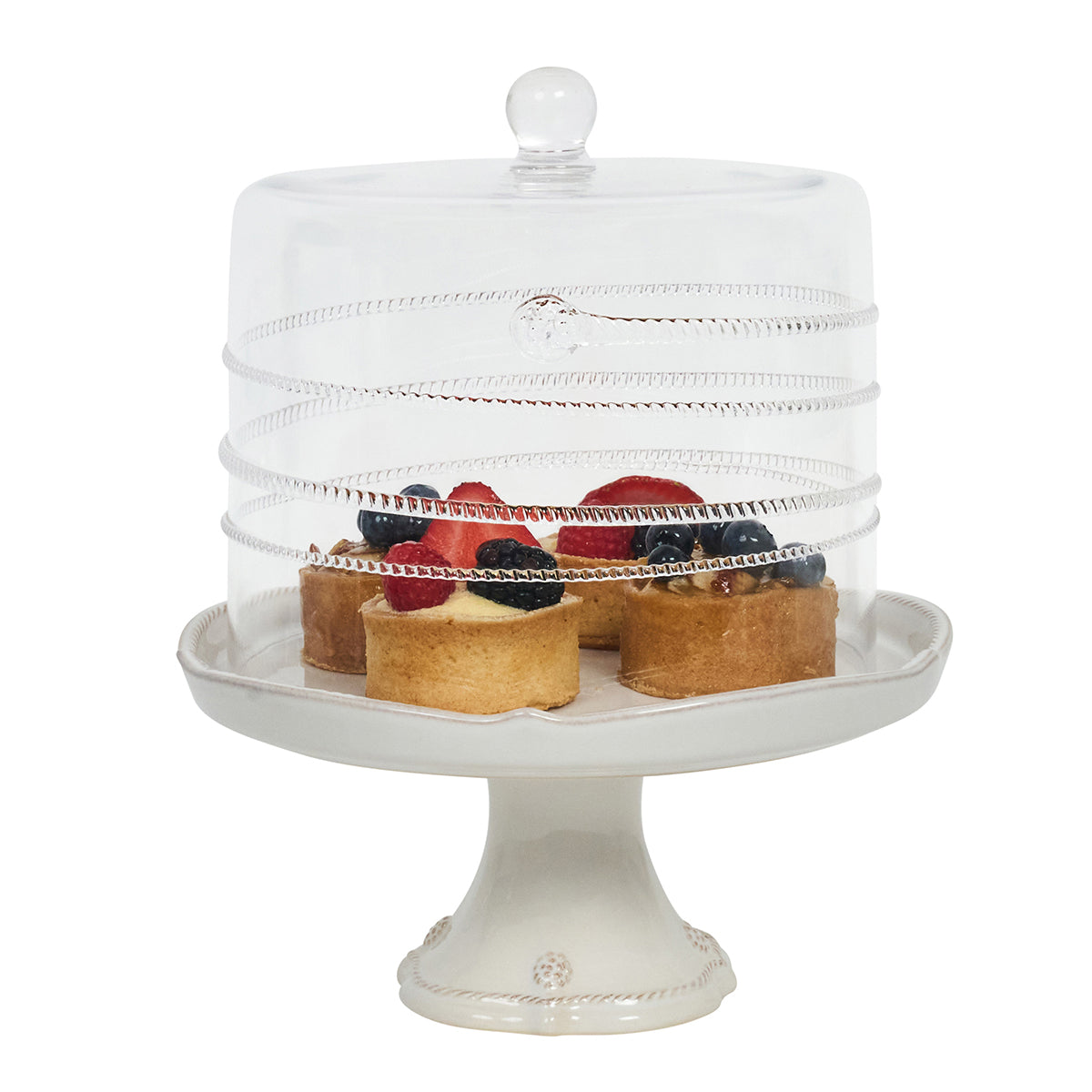 Amalia Petite Cake Dome, styled table setting view