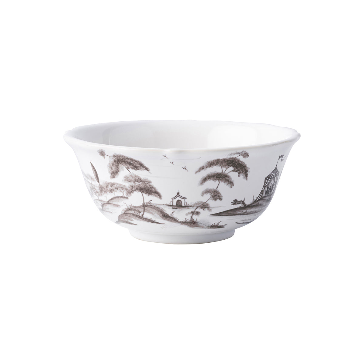 Country Estate Cereal/Ice Cream Bowl - Flint Grey, styled table setting view