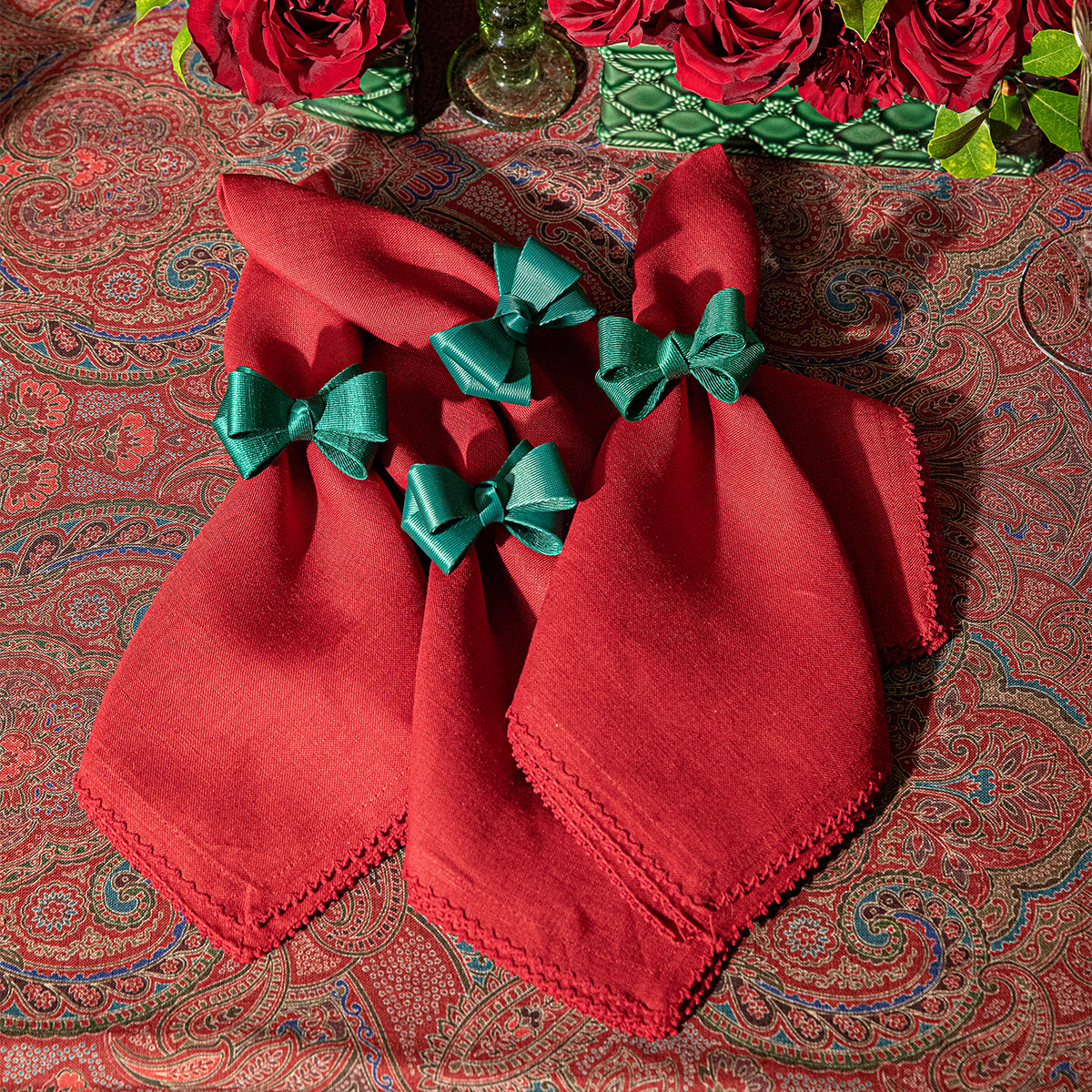 Berry Scallop Napkin Set/4 - Ruby - alternate angle