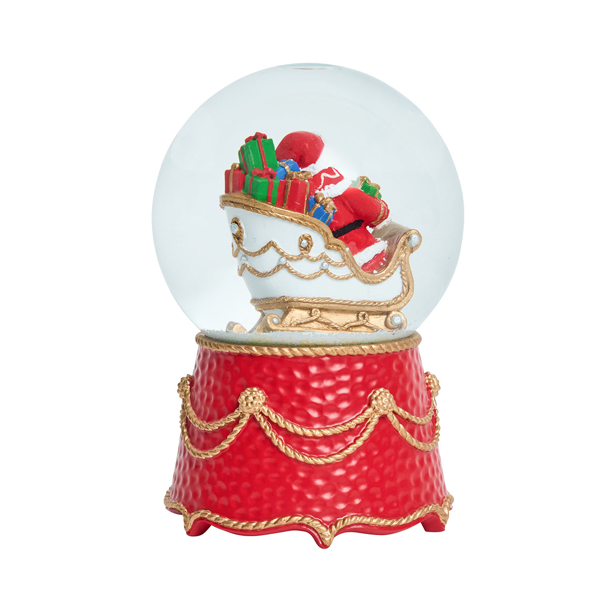 Berry & Thread North Pole Santa in Sleigh Snow Globe - alternate angle
