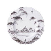 From our Country Estate Collection- The Conservatory is a serene place of growth and nurturing, reminding us to spend time with loved ones over al fresco summertime lunches. Our scalloped plate pairs superbly with long conversations and perfumed salads plucked from the herb garden. Or for a solitary respite, spend an afternoon penning sonnets in the Reading Pavilion with a slice of spiced chocolate cake. Featuring: Conservatory, Reading Pavilion, Hen House, and Balloon.