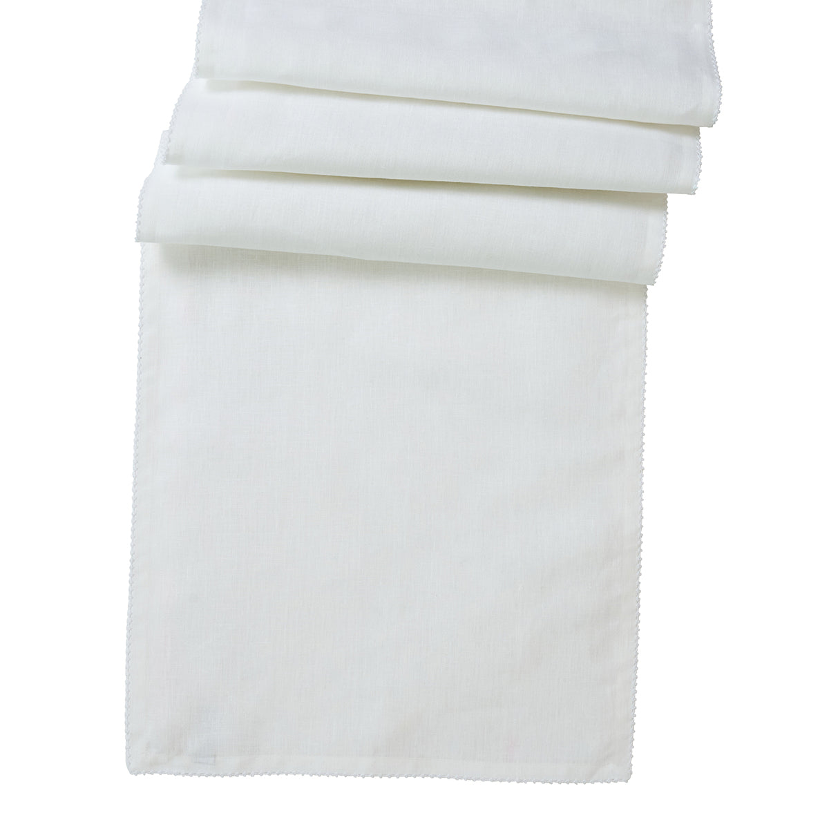 Berry Scallop 18" x 90" Table Runner - White - White / Table Runner