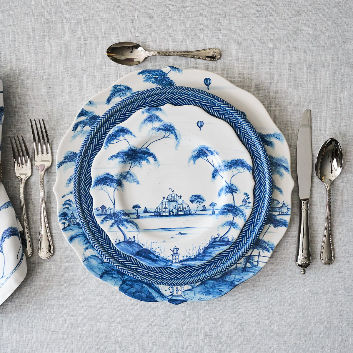 Country Estate Dessert/Salad Plate - Delft Blue, detail view
