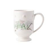 The mythical, folkloric world of the North Pole is hand illustrated atop iconic Berry & Thread shapes in this new holiday collection. Find Santa's cottage depicted on this mug with subtle berry detail.