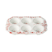 Our beloved Country Estate is covered in snow and sprinkled with snowflakes, heralding the time of year to stay cozy and bake delicious things. For Sunday brunch or Christmas morning muffins, this dish serves your favorite recipes in festive style - making every occasion a celebration. On its own - or better yet, filled with homemade goodies - this beautifully painted dish also makes a fabulous gift.  