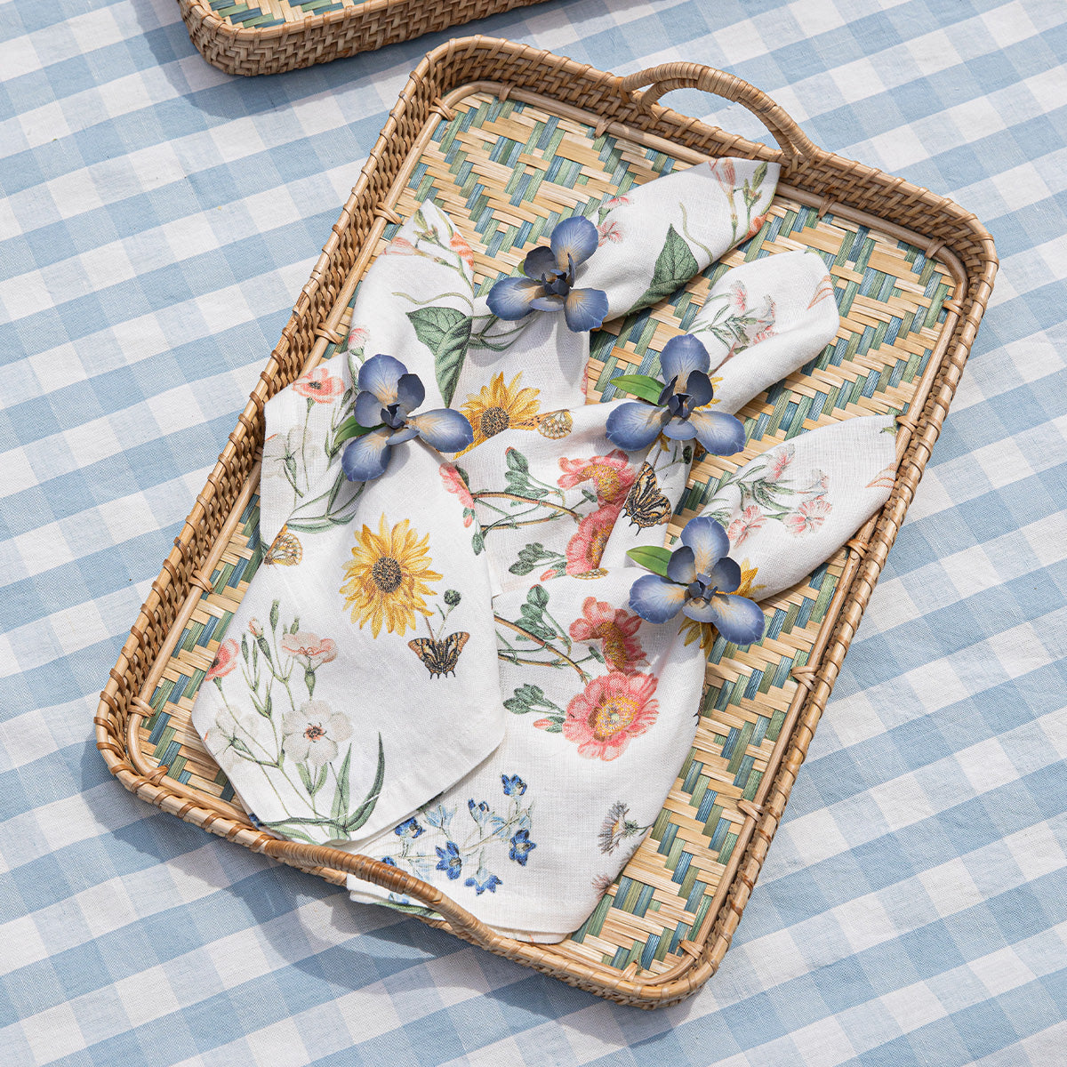 Chambray tray in chambray blue by Juliska, alternate angle