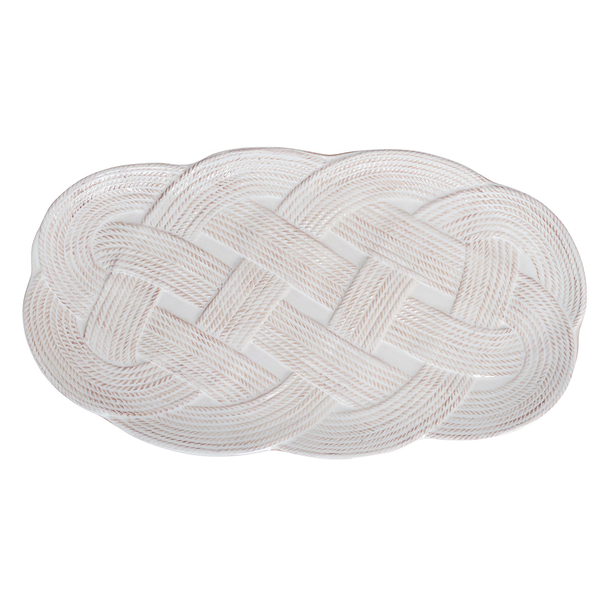 Le Panier Mystic Knot 15 in Hostess Tray - Whitewash