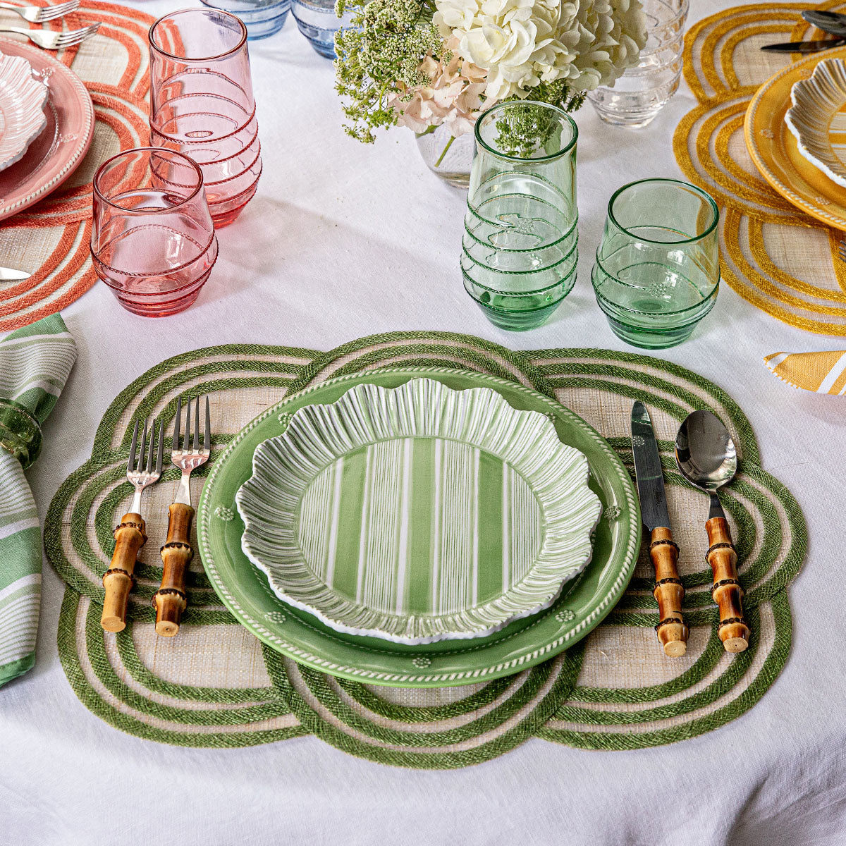 Stripe salad plate by Juliska, lifestyle setting