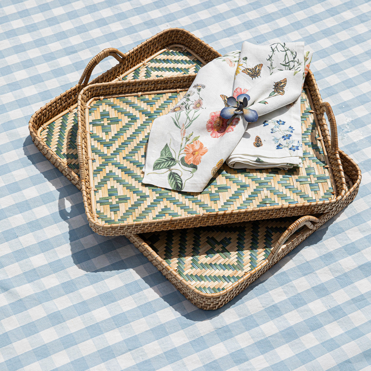Chambray tray in chambray blue by Juliska, lifestyle setting