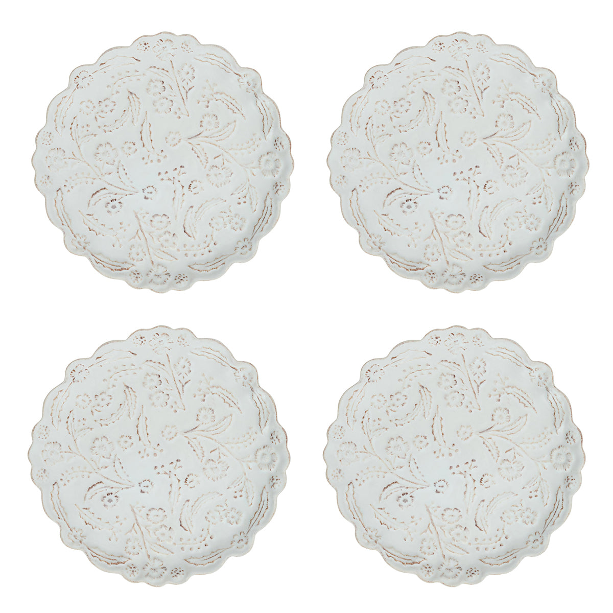 Berry & Thread Thistle Cocktail Plate Set/4 - Whitewash