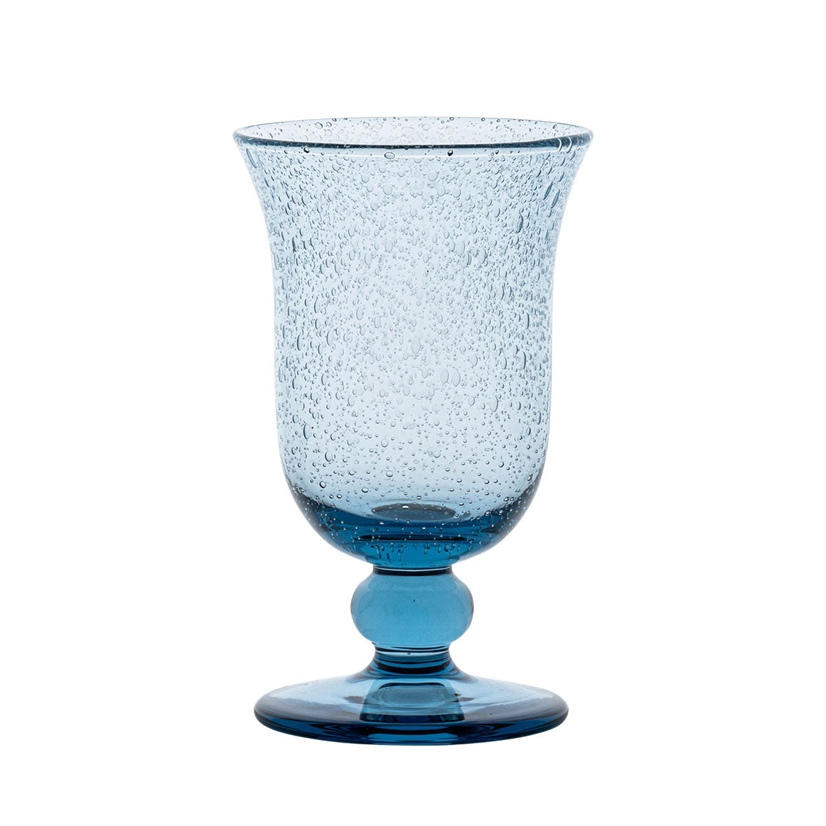 Inspired by the traditional bubbly glassware from Provence while making use of sturdy construction to make everyday drinking effervescent. For wine, water or a seasonal spritz (with or sans alcohol) this statuesque, mouth-blown goblet brings a charming spirit of joie de vivre to every sip. Offered in four chic and versatile hues: Basil, Chambray, Blush, and Clear (we always love to add a pop of color to the table with colorful glass)!