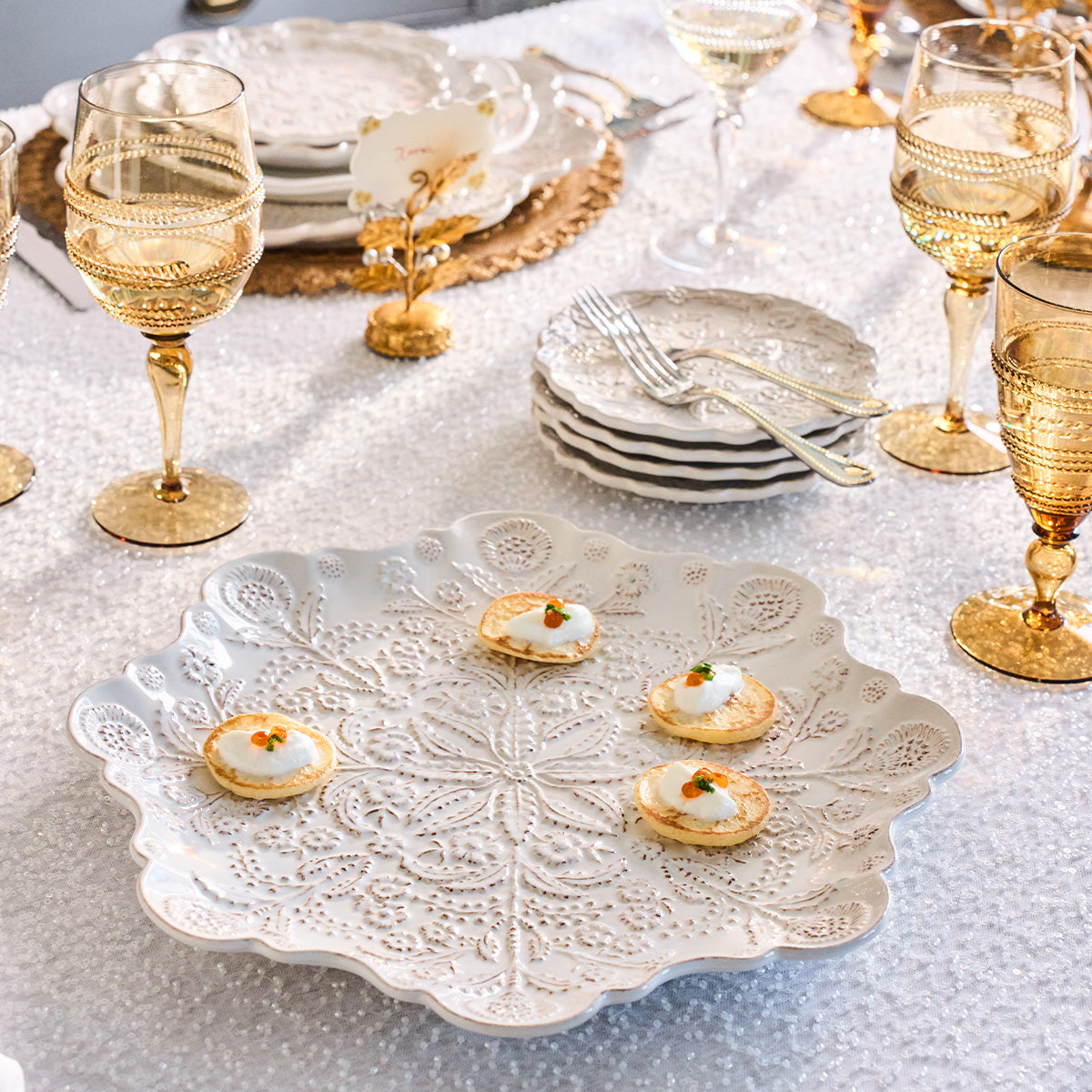 Berry & Thread Thistle Charger/Platter - Whitewash – Juliska