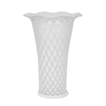 product: Trellis 9" Flared Vase - White