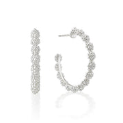 Berry Icon Medium Hoop Earrings - Silver