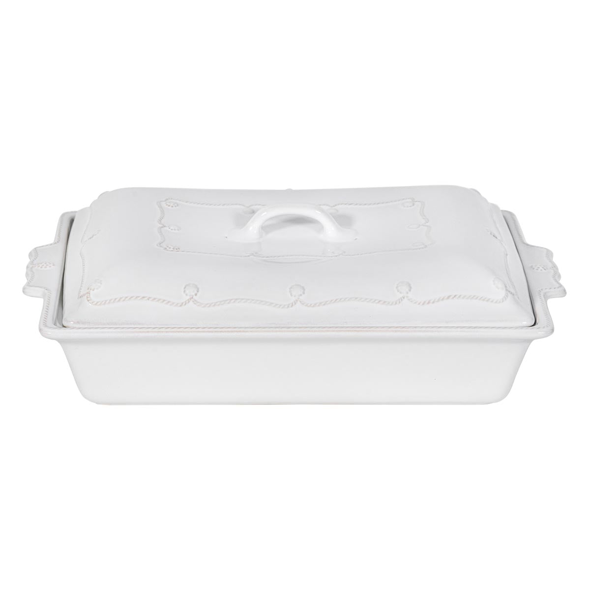 Just like the proverbial cherry on top, our go-to 13” rectangular baking dish has been given a lovely lid. Clad with handles and trimmed with our iconic Berry & Thread motif, this beautiful baker can go from the oven to your table -- or the neighbor’s table -- with style and grace. Leftovers? Pop on the lid and place in the refrigerator for tomorrow. Every morsel gone? Toss in the dishwasher for easy cleanup. Truly a staple piece worthy of all the superlatives!