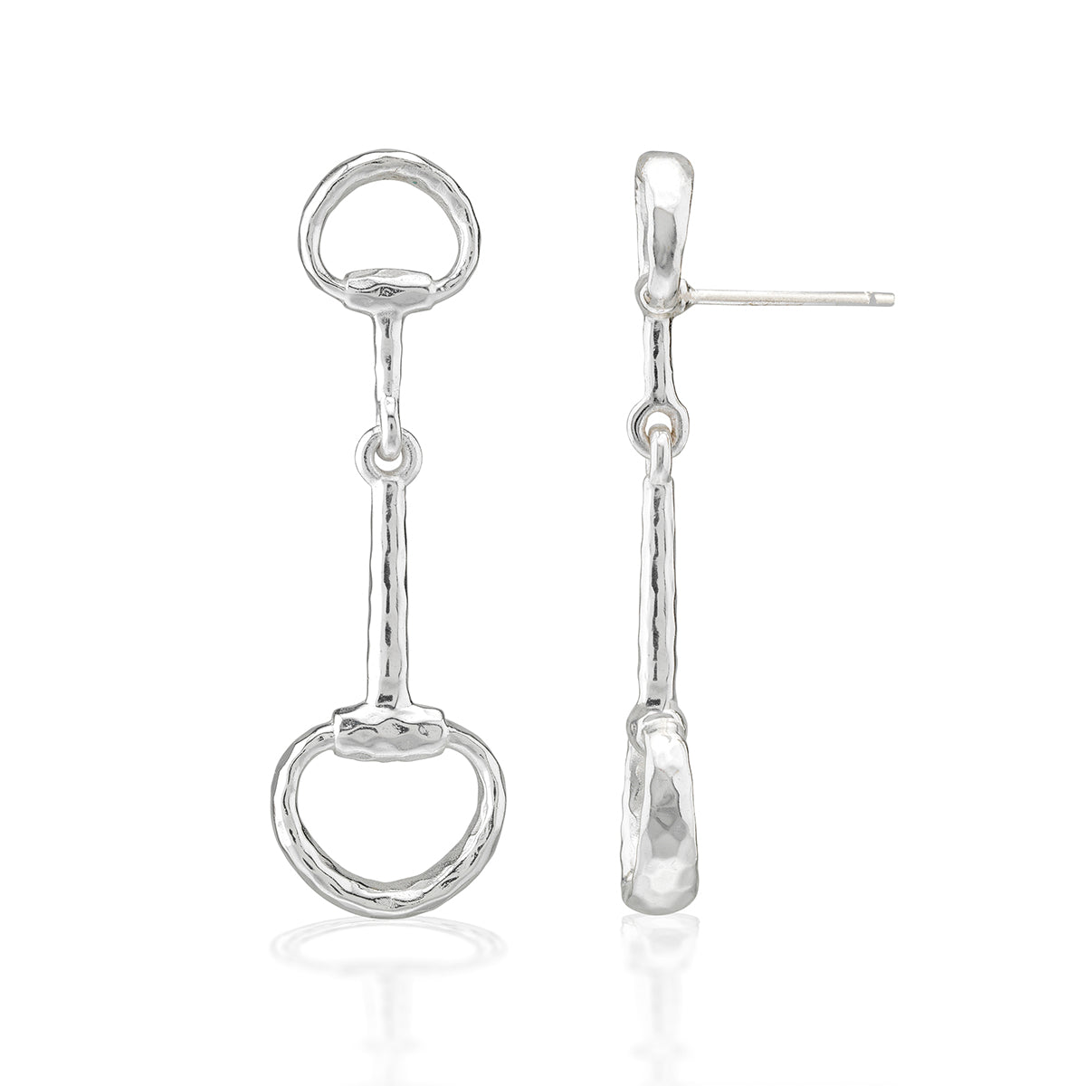 Equestrian Snaffle Bit Earrings - Silver Detail 