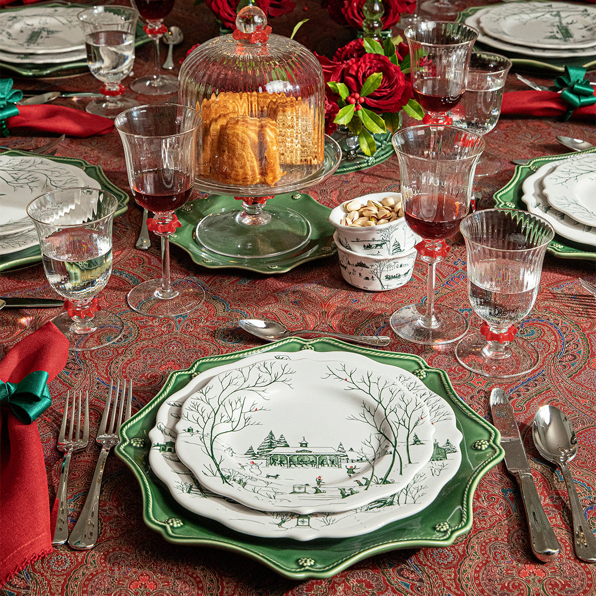 Berry & Thread 4pc Place Setting - Basil - detail view