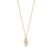 Gold necklace with a pendant on a white background