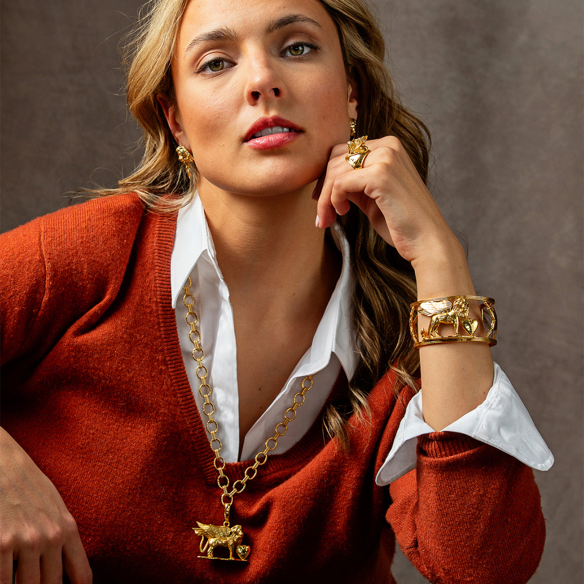 Lionheart Charm/Pendant - Gold lifestyle