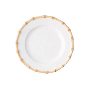 From our Bamboo Collection- This companion plate adds an extra lovely layer to table settings. Our classic bamboo rim pays homage to tradition while a salad served with edible petals adds a modern twist
