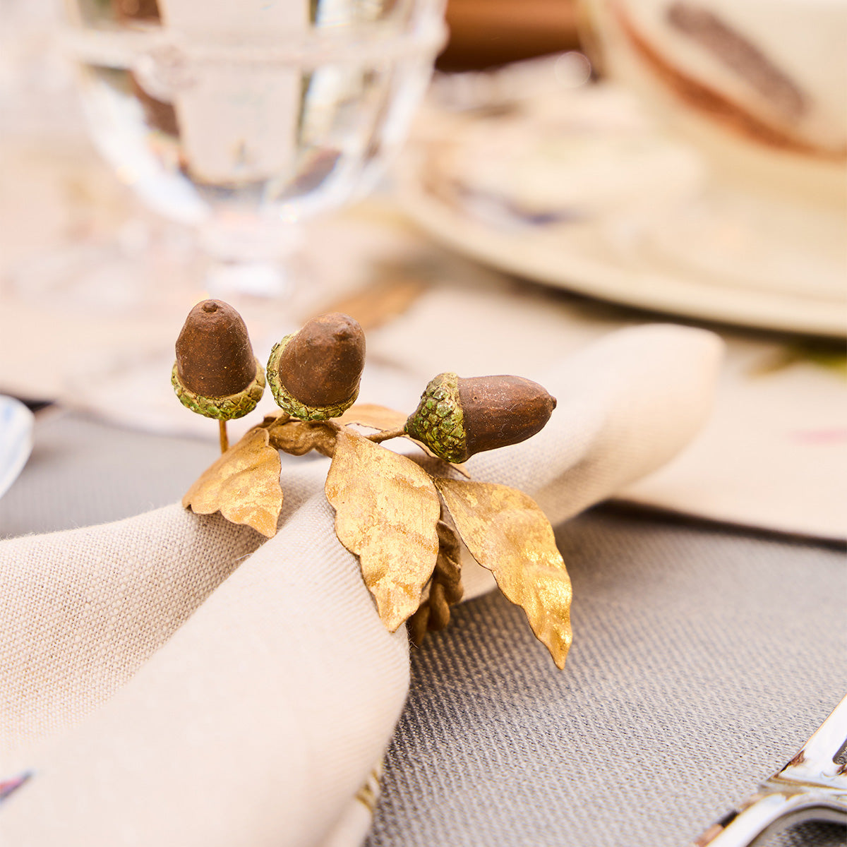 Forest Walk Acorn Napkin Ring Set/4 - Multi – Juliska