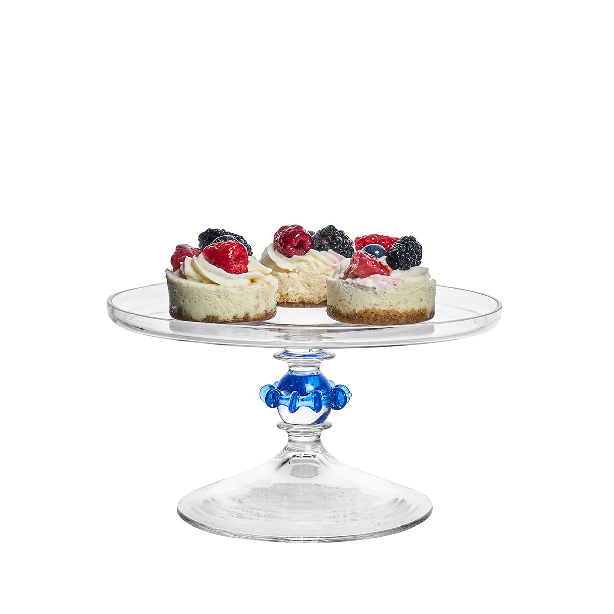 Nell Ruffle Petite Cake Dome & Stand Set - Chambray - detail view