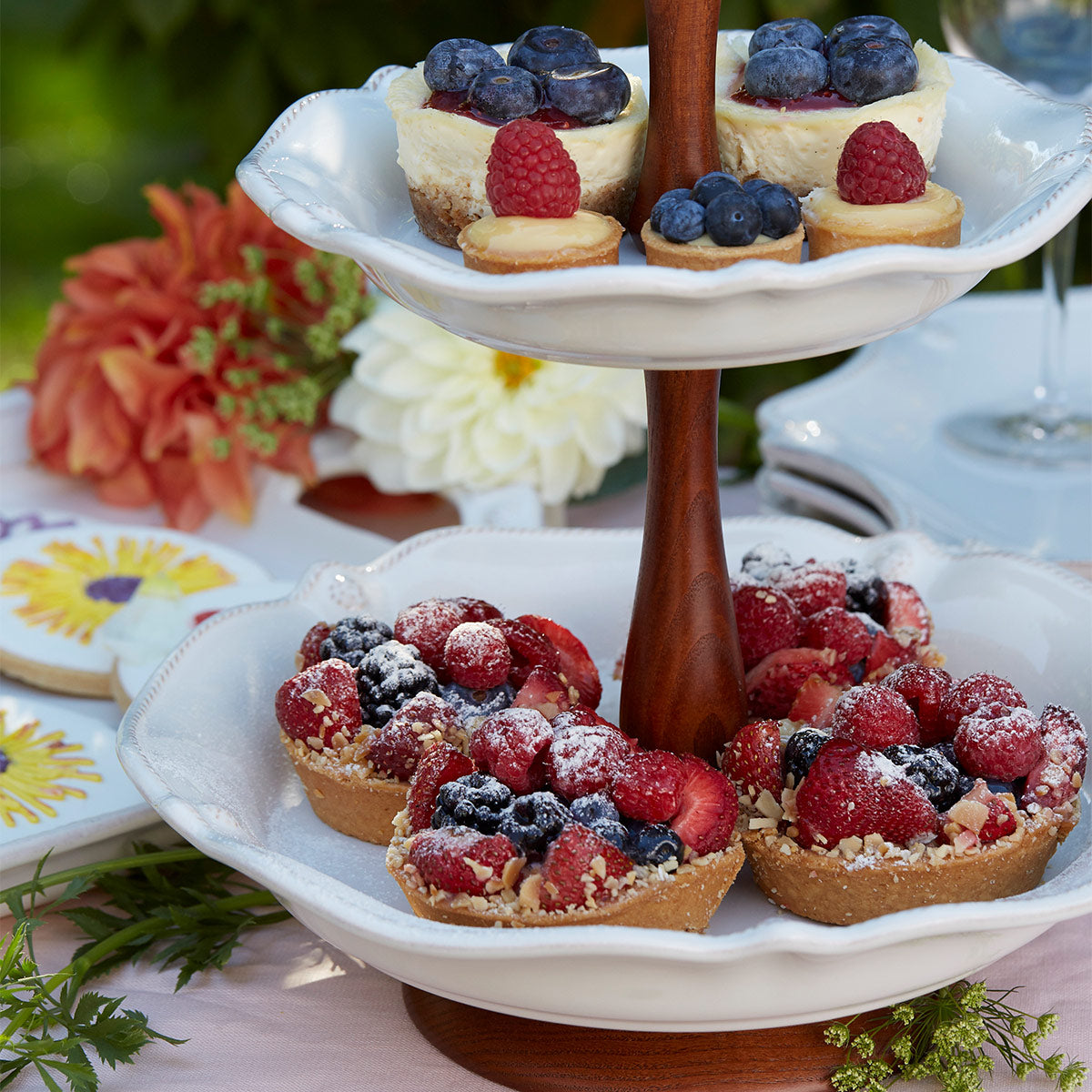 Berry & Thread Two Tiered Server - Whitewash, lifestyle setting