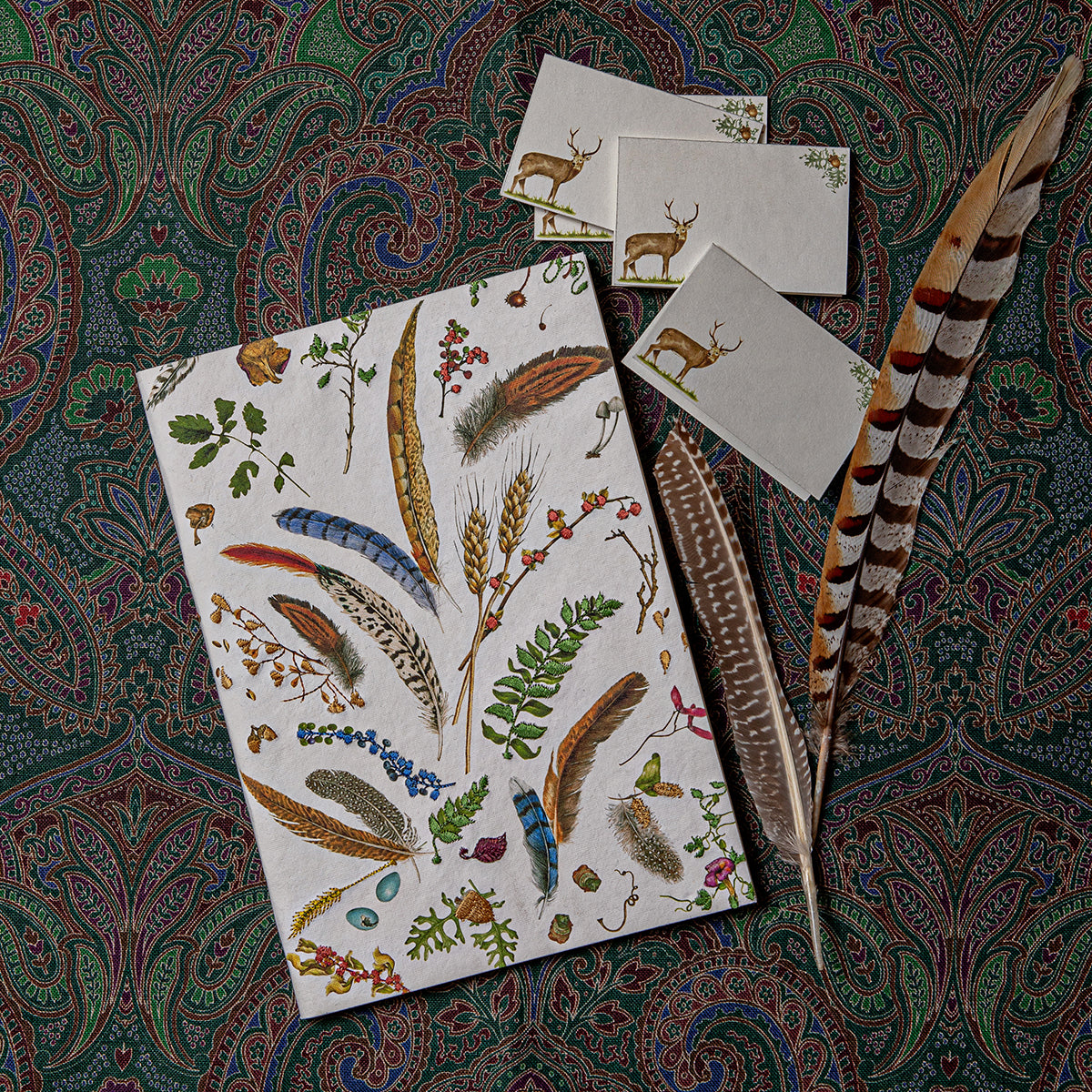 Forest Walk Embroidered 7" x 10" Paper Journal - Multi - detail view
