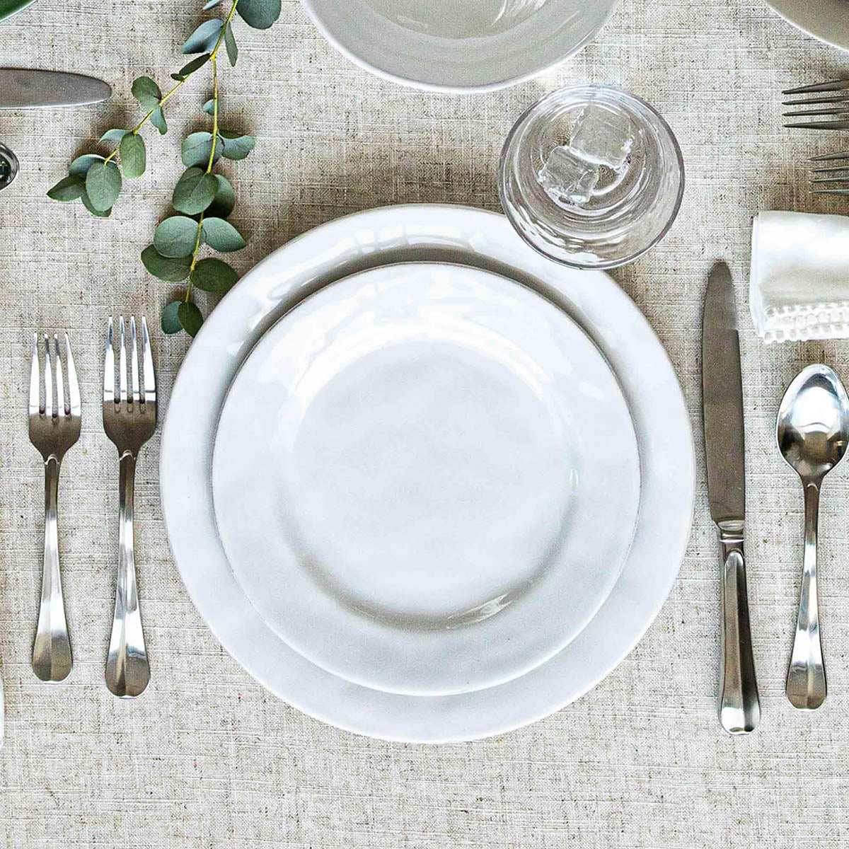 Puro 4pc Place Setting with Mug - Whitewash, styled table setting view