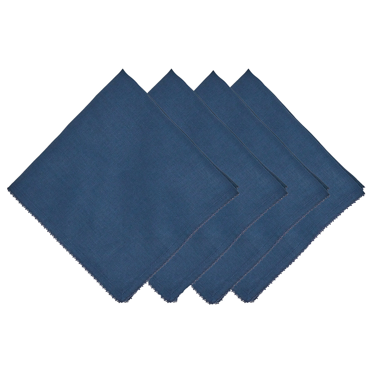 Berry Scallop Napkin Set/4 - Navy
