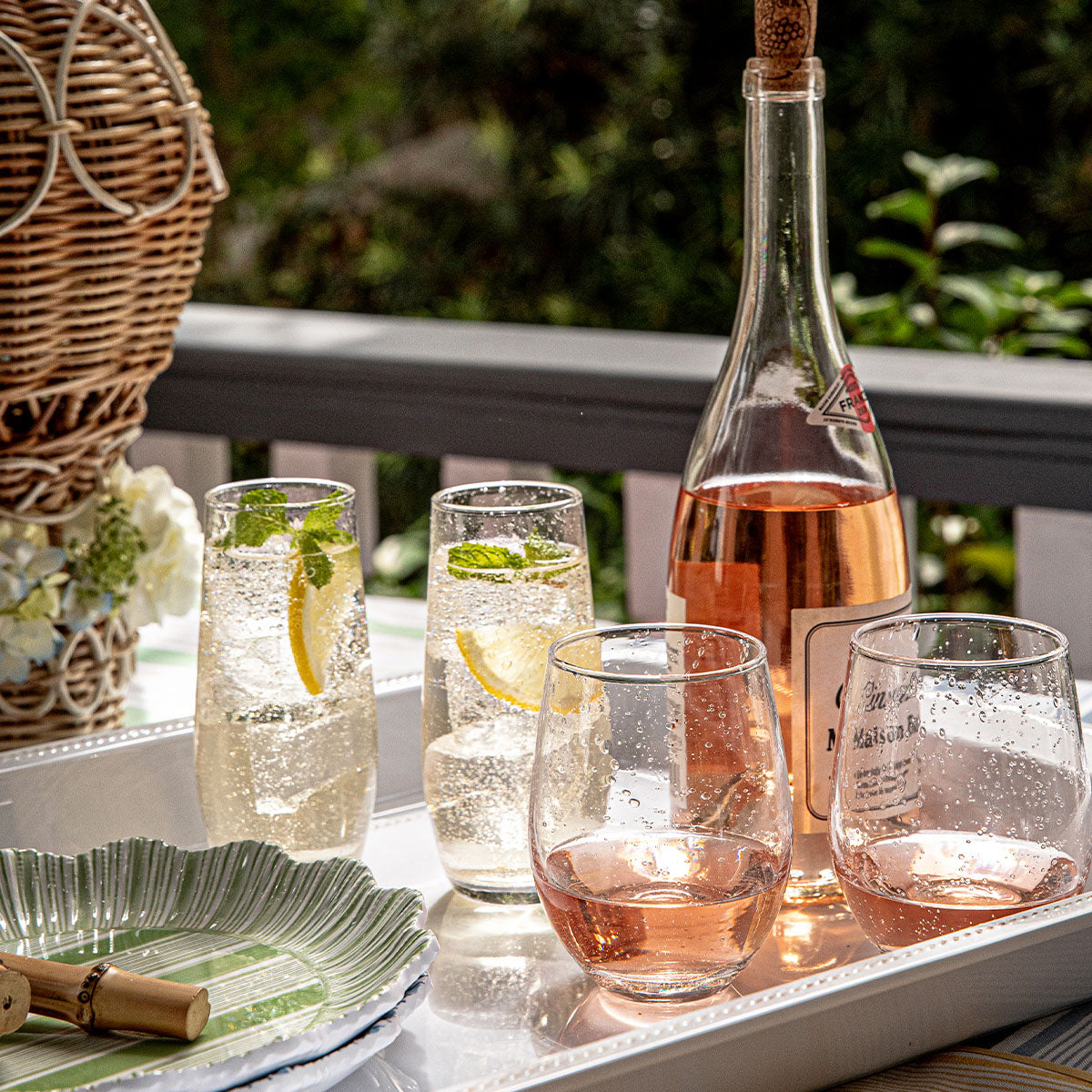 Provence Stemless Wine Glass mouth-blown glass, alternate angle