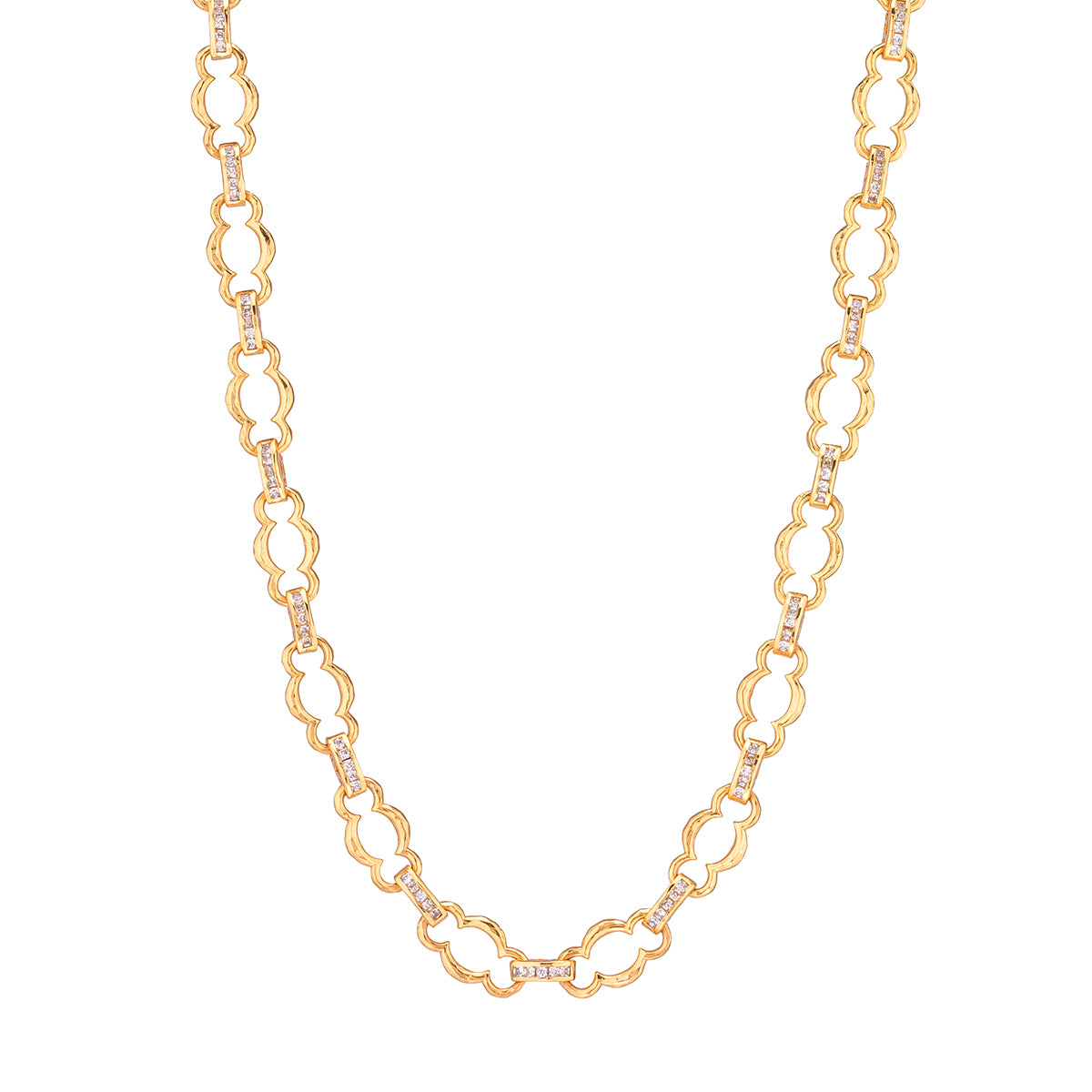 Maharani Petite Chain Necklace, 16"+2" - Clear Cubic Zirconia