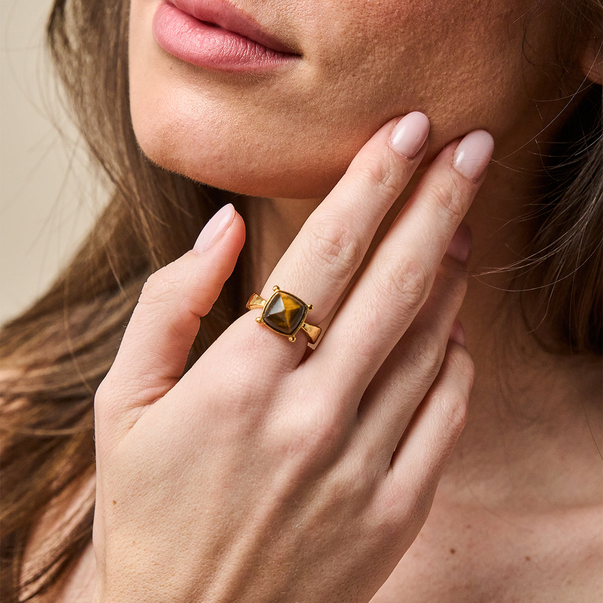 Mystic Eye Gem Ring - Tiger's Eye