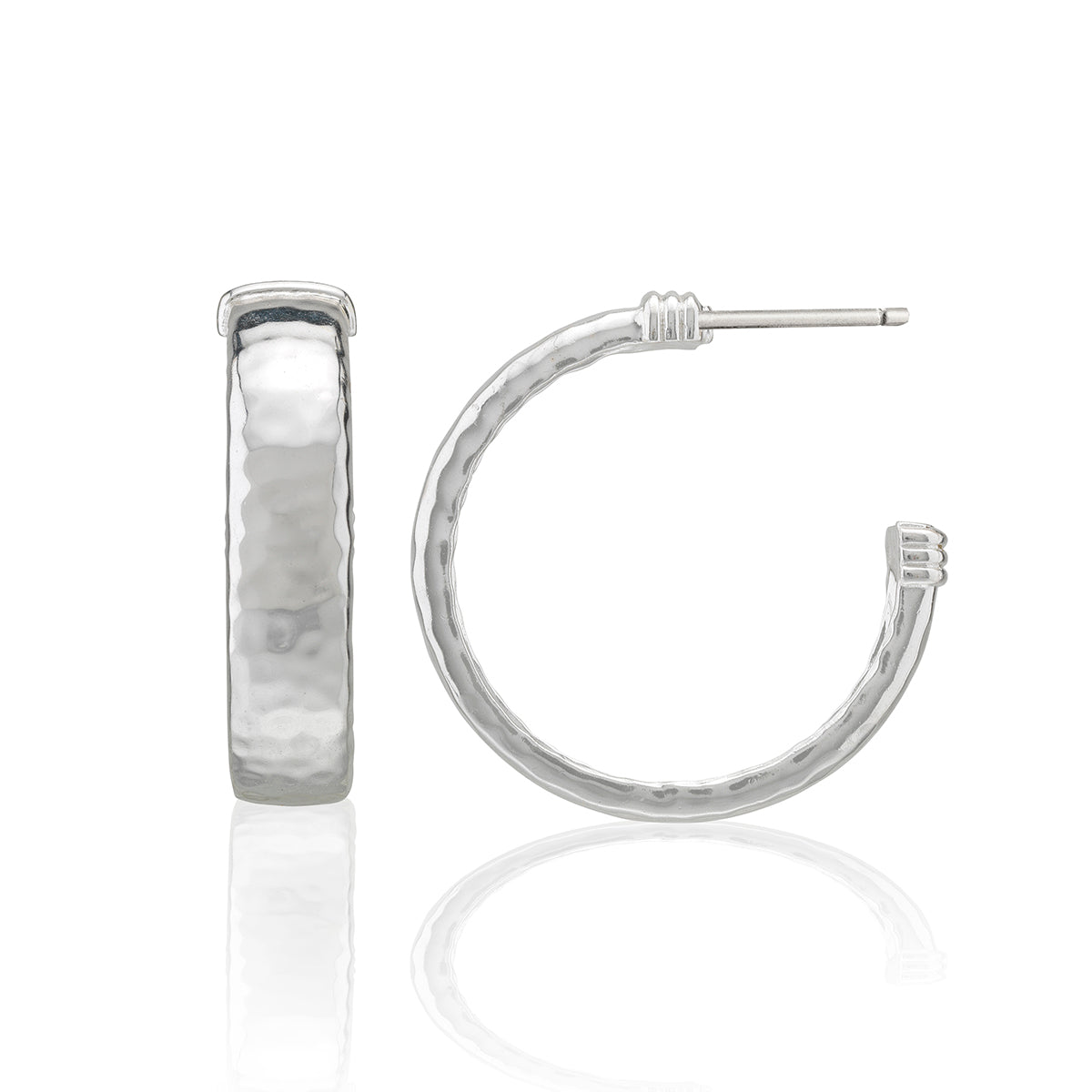 Cleopatra Classic Medium Hoop Earrings - Silver Detail