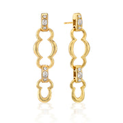 Maharani Grande Double Drop Earrings - Clear Cubic Zirconia
