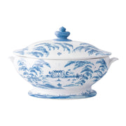 From our Country Estate Collection- As an unforgettable wedding gift or a showstopper for your own table, this covered tureen is as picturesque as it is oven-to-table practical. Sweeping vistas of the Main House adorn the exterior, while a scene of the Garden Conservatory graces the interior basin - making this intricately detailed vessel feel like an heirloom piece.