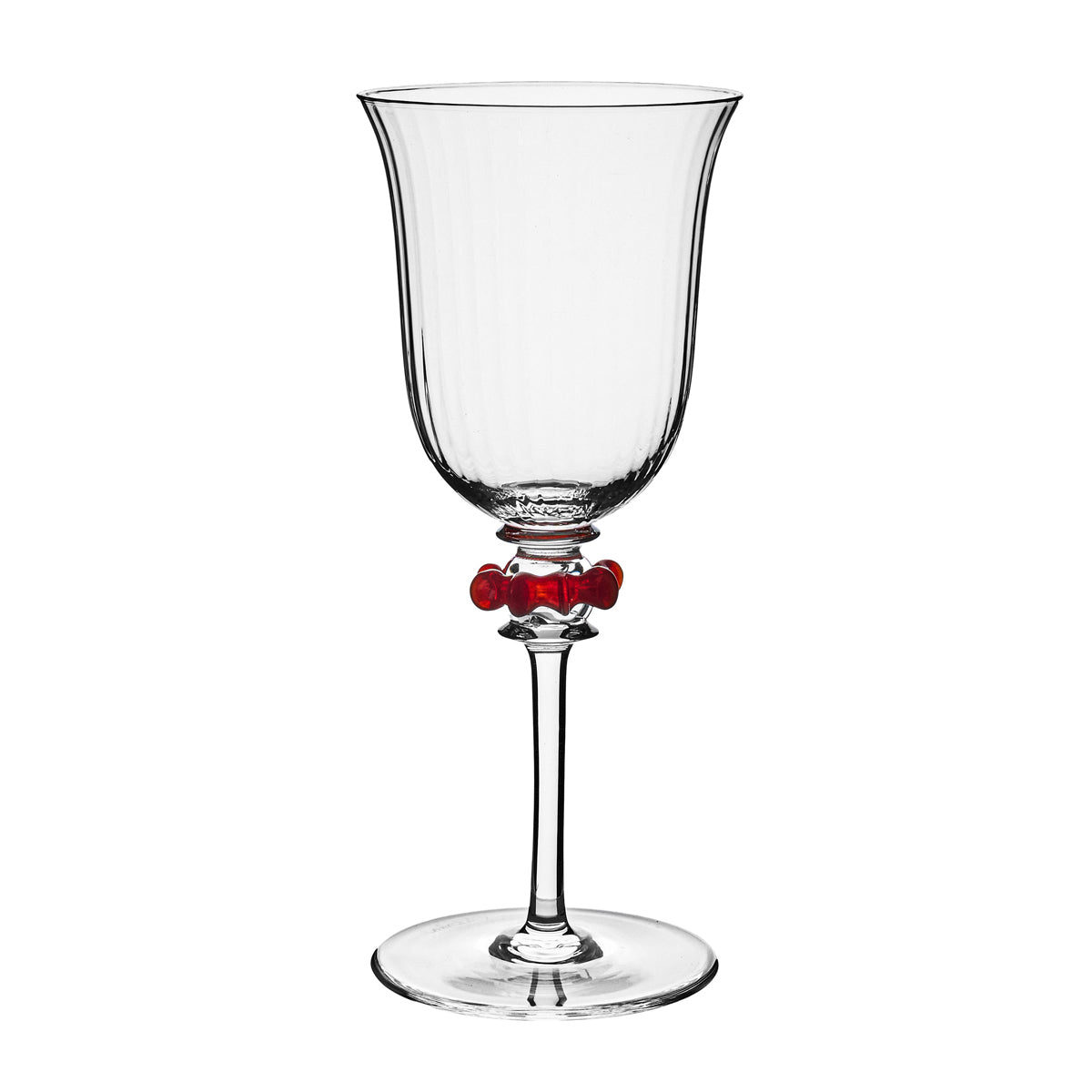 Nell Ruffle Wine Glass - Ruby