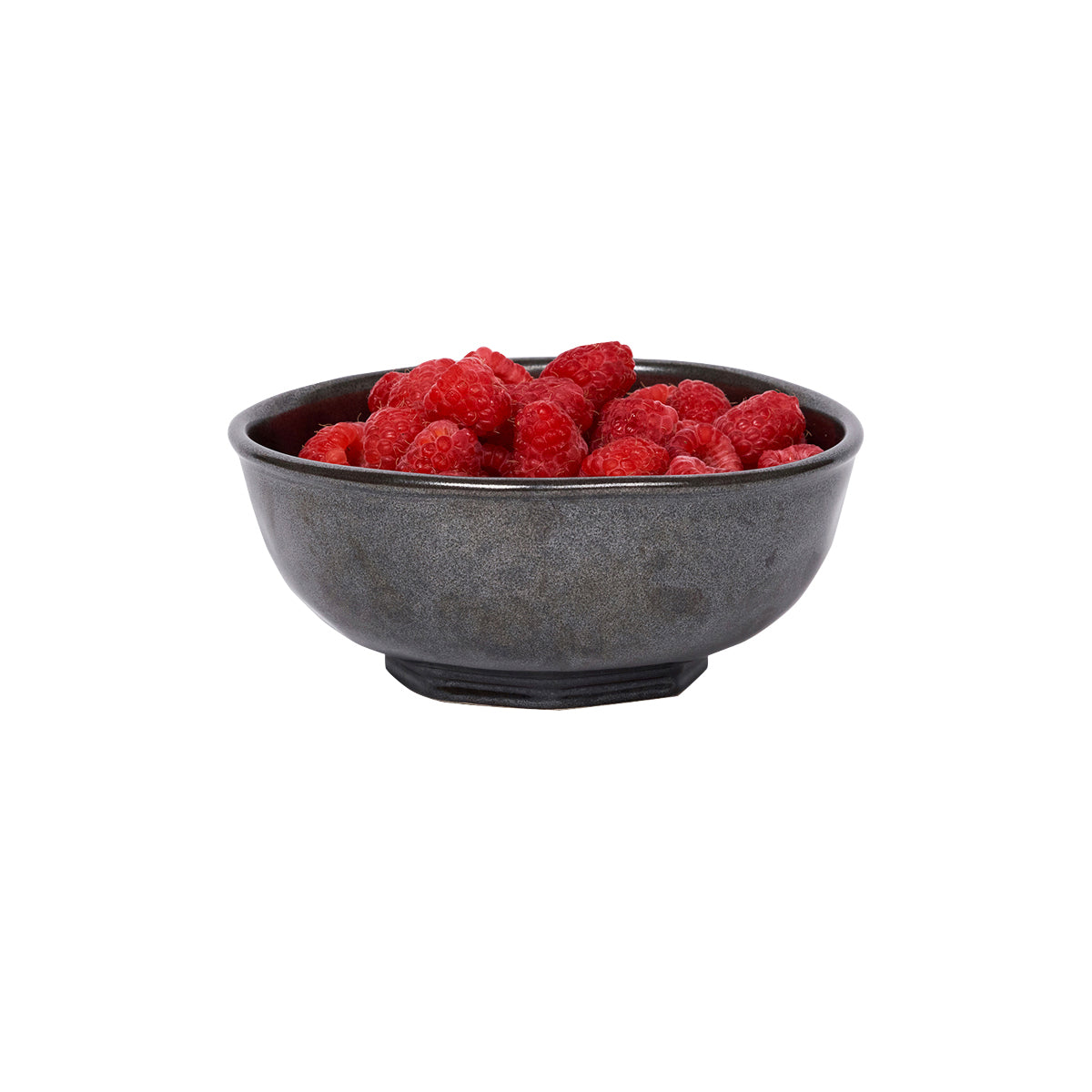 Pewter Stoneware Berry Bowl, styled table setting view