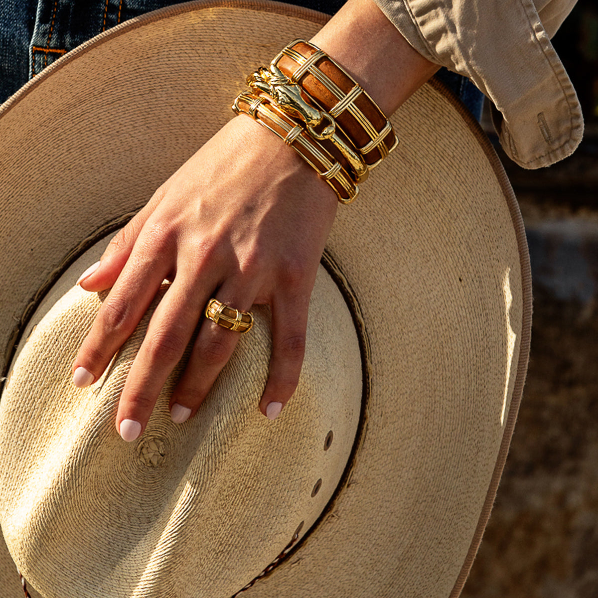 Gaia Ring - Teak On Model