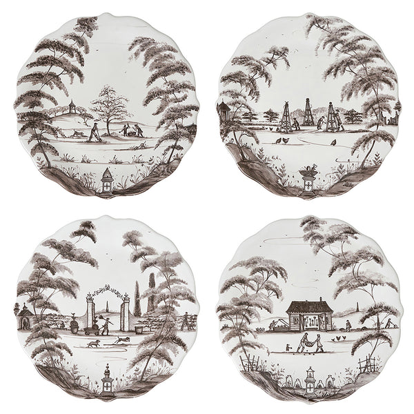 Country Estate Party Plate Assorted Set/4 - Flint Grey – Juliska