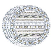 Inspired by our meanderings through the ancient streets of Seville where we fell in love with the city's folkloric floral motifs, we created this charming stripe in the refreshing and tranquil colors of the Spanish countryside. This set of four cork-backed placemats are blissfully wipeable for easy cleanup and designed to layer, mix and match.