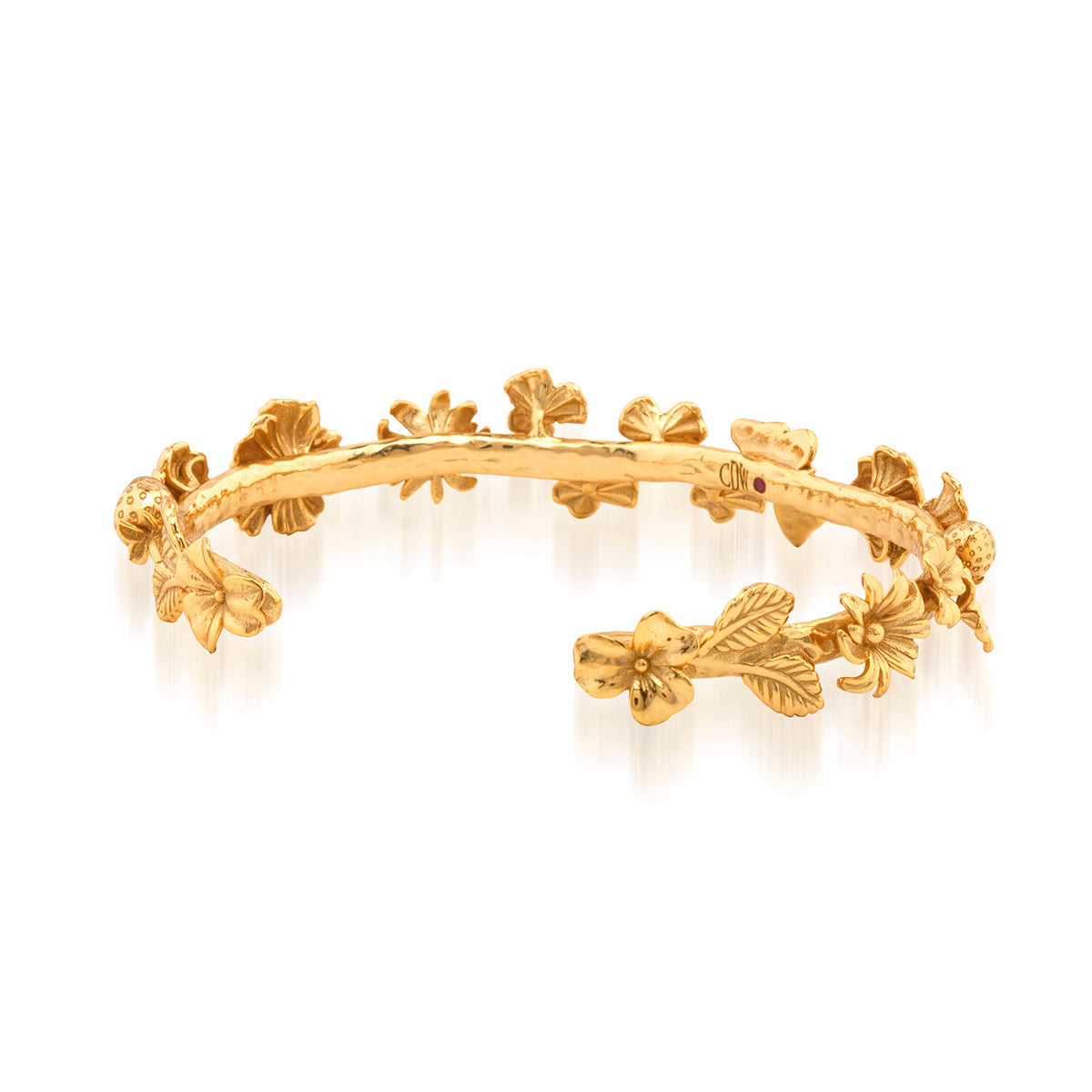 Meadow Walk Flowers Petite Cuff Gold, alternate angle