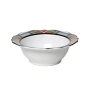 Trimmed with our signature Stewart tartan plaid on a scalloped ruffle rim, this cereal/ice cream bowl will infuse every bowl of morning oatmeal or midnight scoop of ice cream with festive Holiday cheer.
