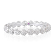 Berry Eternity Hinged Bangle, S/M - Silver