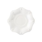 An elegant nest for our tea cup, the ruffled rim adds a feminine touch with room for a lump of sugar or two and a wedge of lemon.