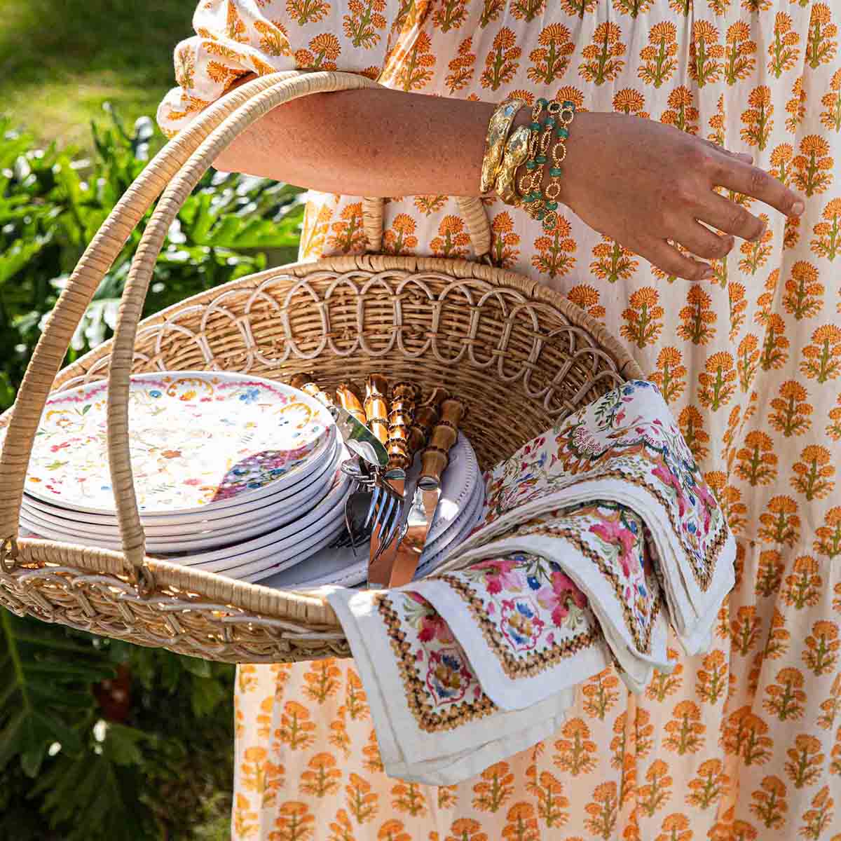 Provence Rattan Gathering Basket - Whitewash – Juliska