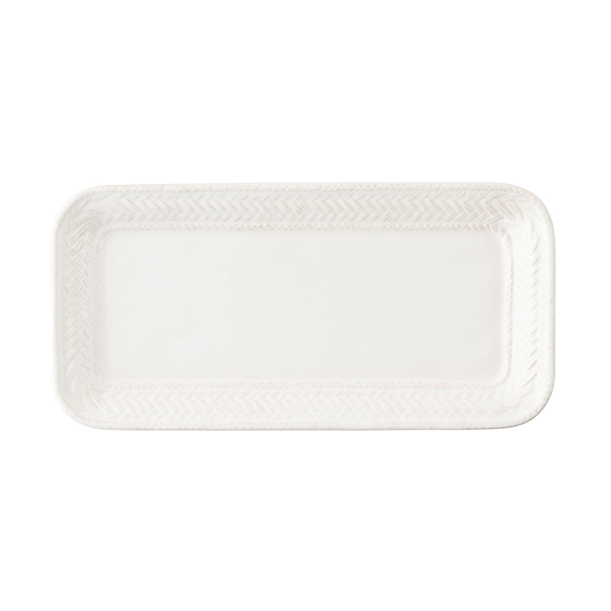 From our Le Panier Collection - With a traditional basket-weave border, this tray is ideal for both host and hostess. Equally handsome and refined, it can house spectacles on a desktop or display homemade truffles for dessert.